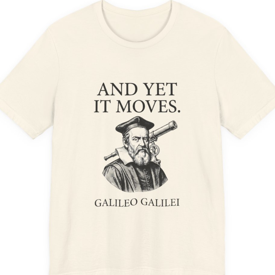 Galileo And Yet It Moves Premium Tee - Natural front