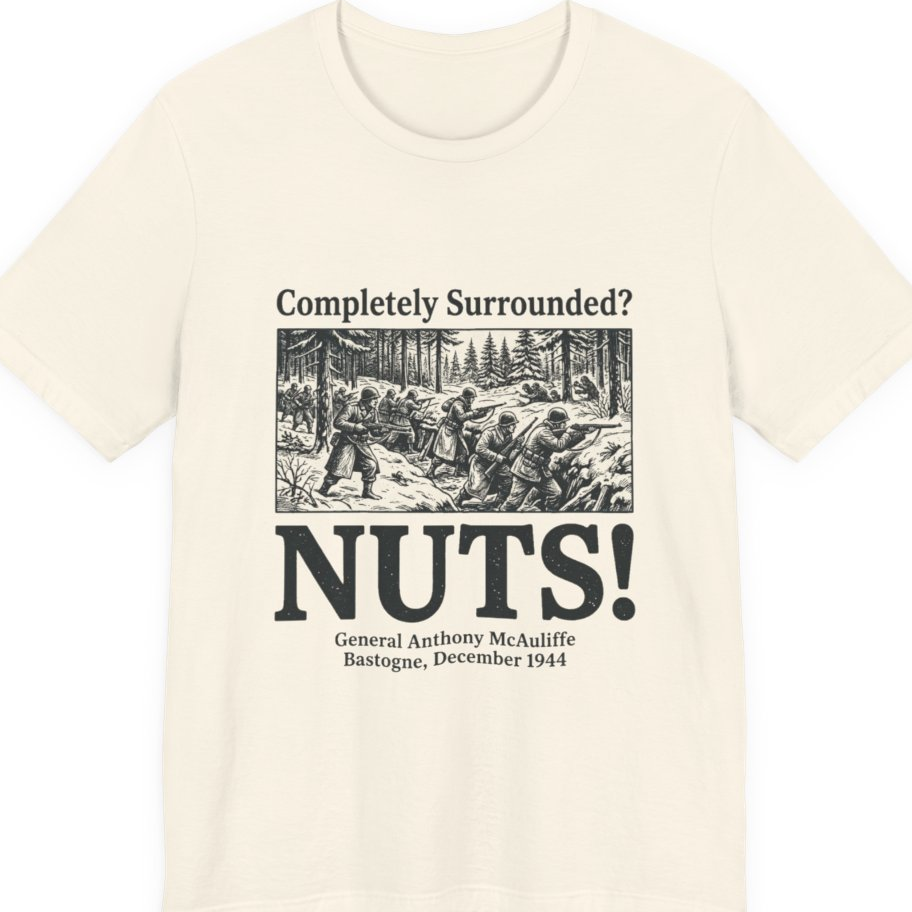 Bastogne Nuts Defiance Premium Tee - Natural front