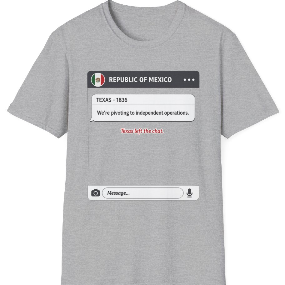 Texas Independence Group Chat T-Shirt - Sport Grey front