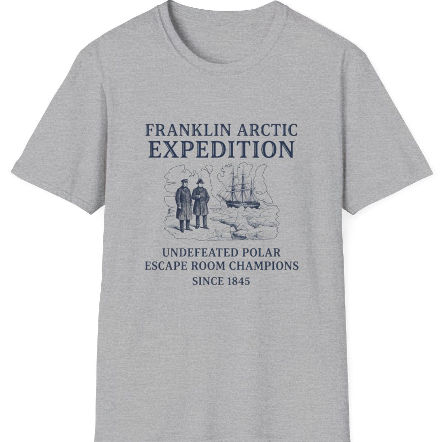 Franklin Arctic Expedition Escape Room T-Shirt - Sport Grey front