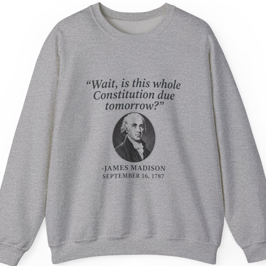 Madison Constitution Deadline Sweatshirt - Sport Grey front