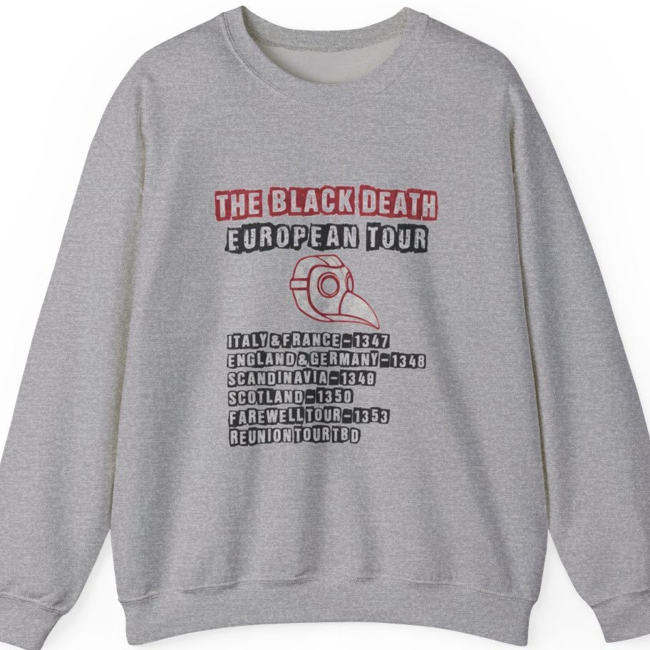 The Black Death European Tour Sweatshirt - Sport Grey front
