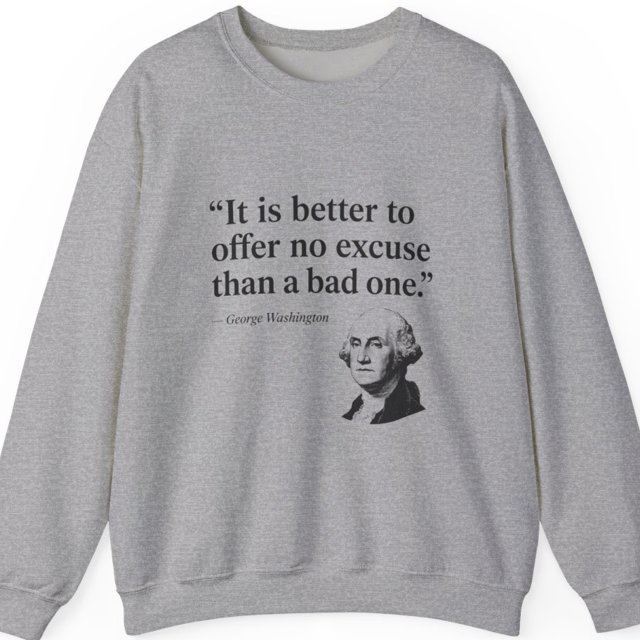 George Washington No Excuse Sweatshirt - Sport Grey front