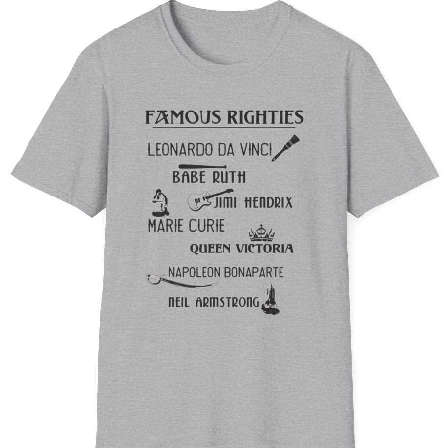 Famous Righties T-Shirt - Sport Grey front