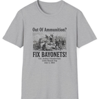 Out of Ammunition Fix Bayonets T-Shirt - Sport Grey front