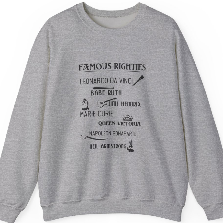 Famous Righties Sweatshirt - Sport Grey front