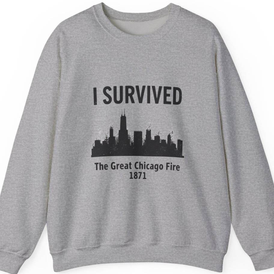 I Survived The Great Chicago Sweatshirt - Sport Grey front