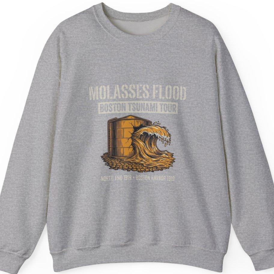 Boston Molasses Flood Tour Sweatshirt - Sport Grey front