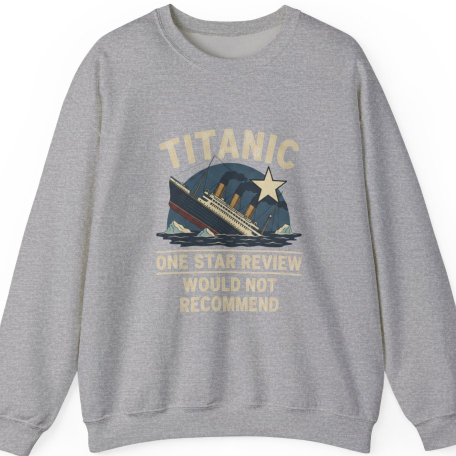 Titanic One Star Review Sweatshirt - Sport Grey front