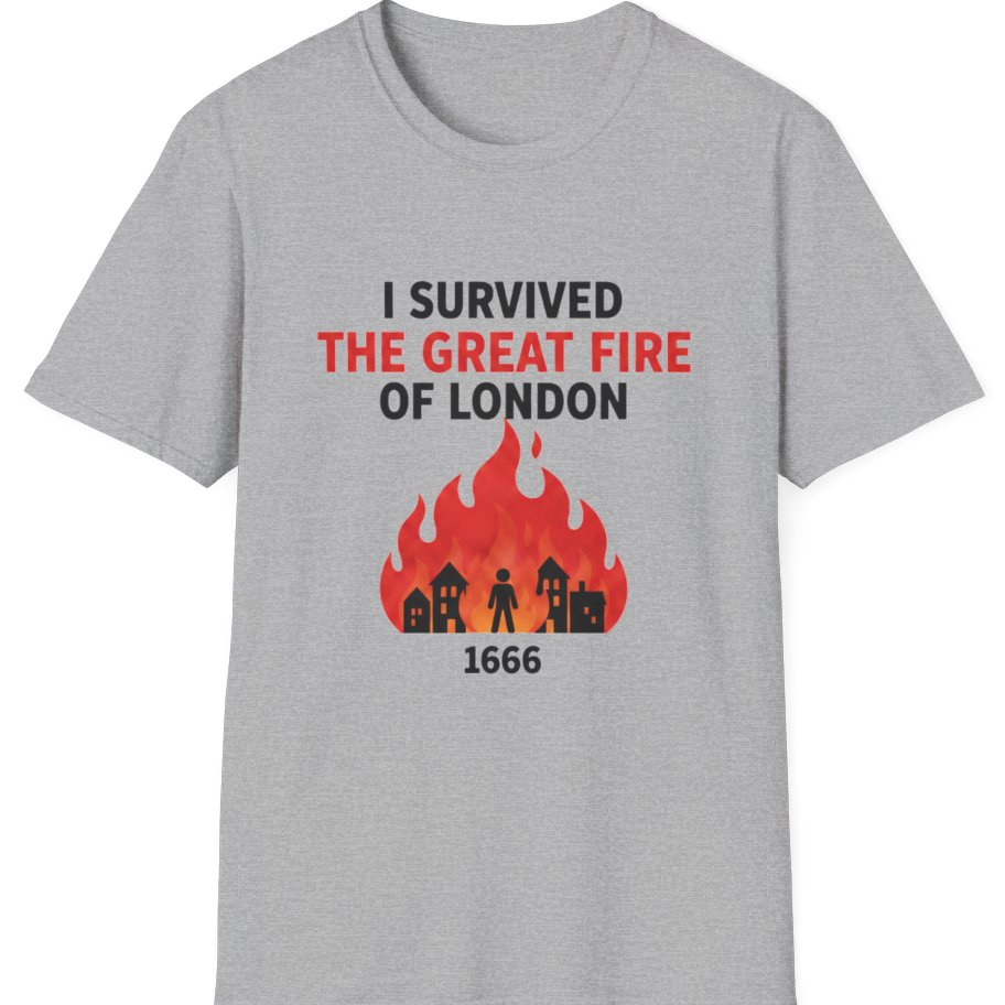 I Survived The Great Fire T-Shirt - Sport Grey front