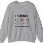 I Survived The Great Library Sweatshirt - Sport Grey front