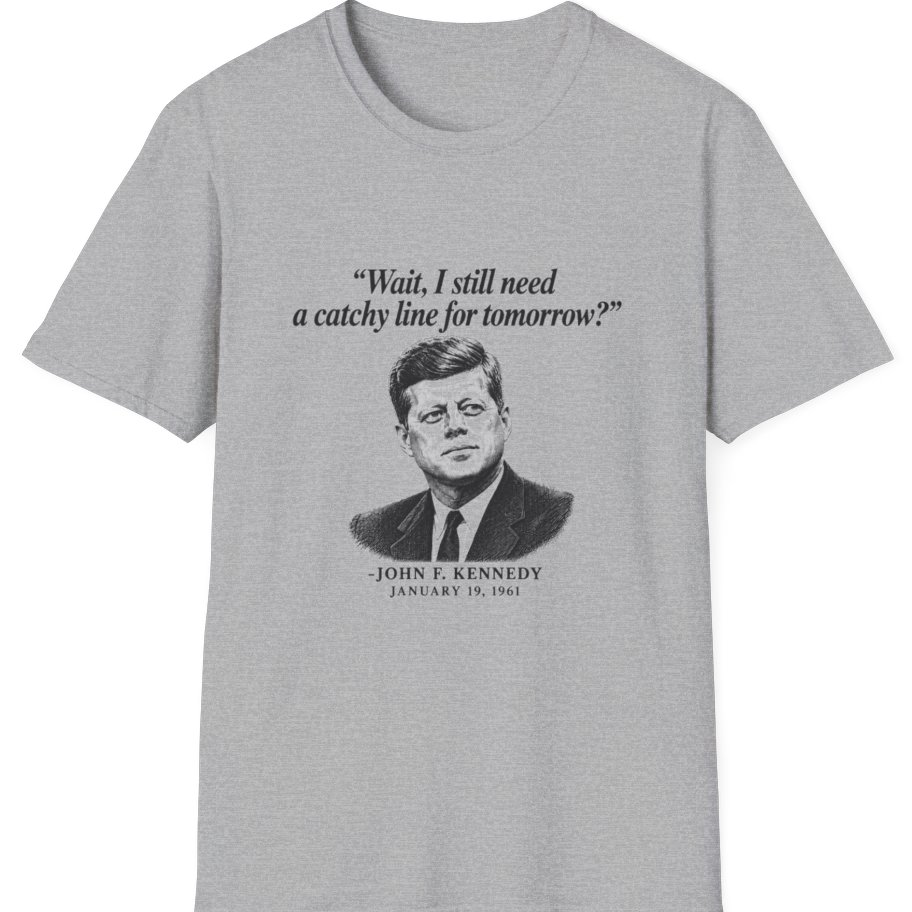 Kennedy Catchy Line Inaugural T-Shirt - Sport Grey front