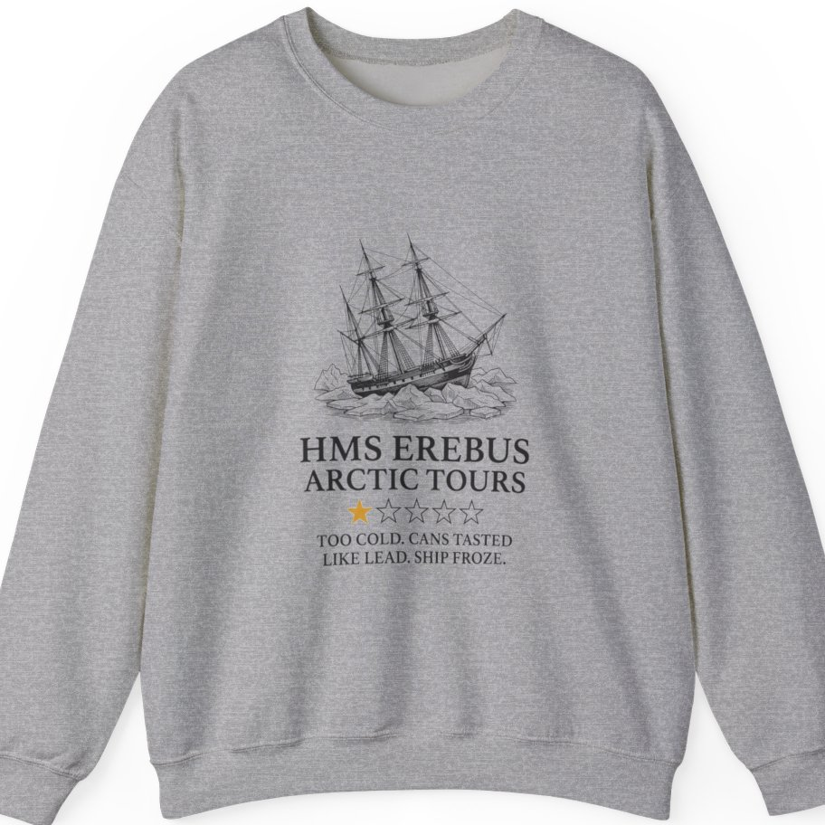 Hms Erebus Arctic Tours T-Shirt - Sport Grey front