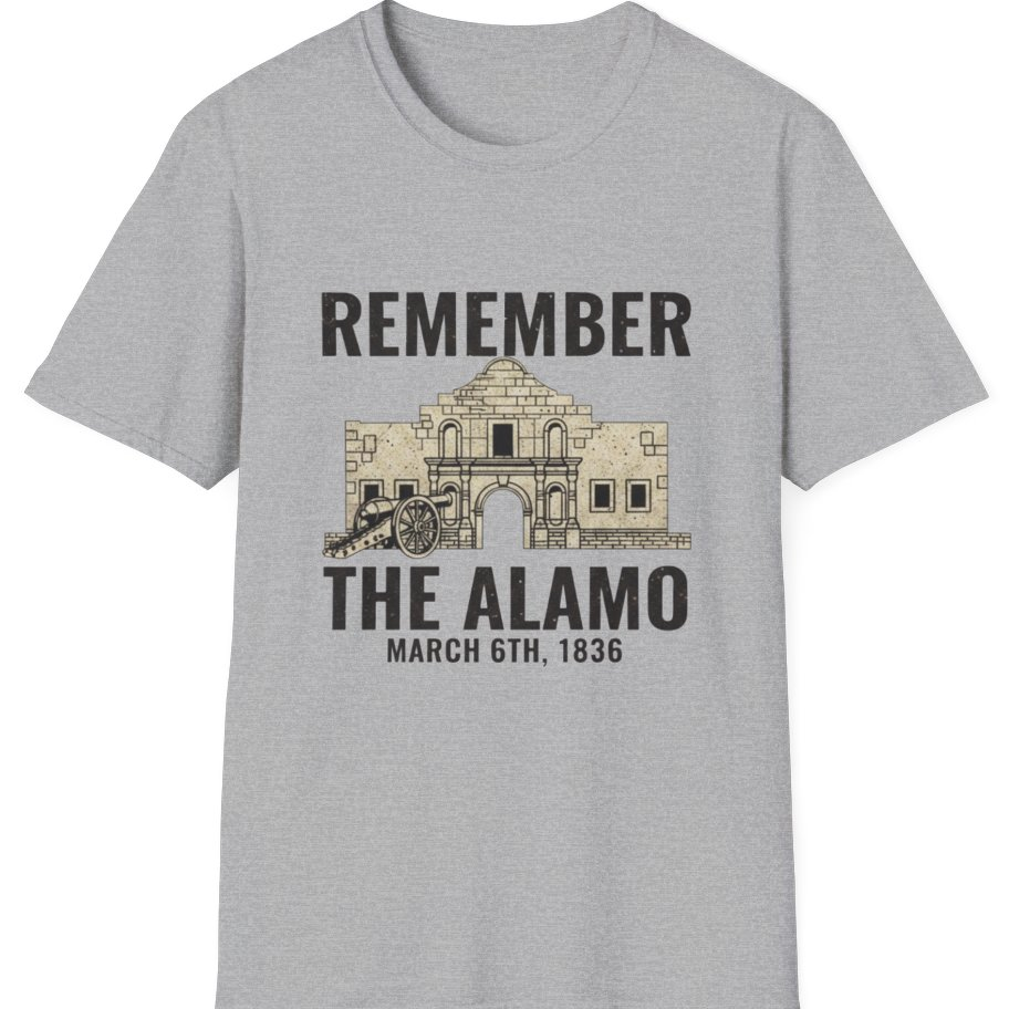 Remember the Alamo March 6th T-Shirt - Sport Grey front