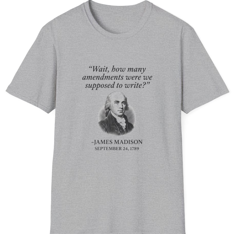 Madison Bill of Rights Deadline T-Shirt - Sport Grey front