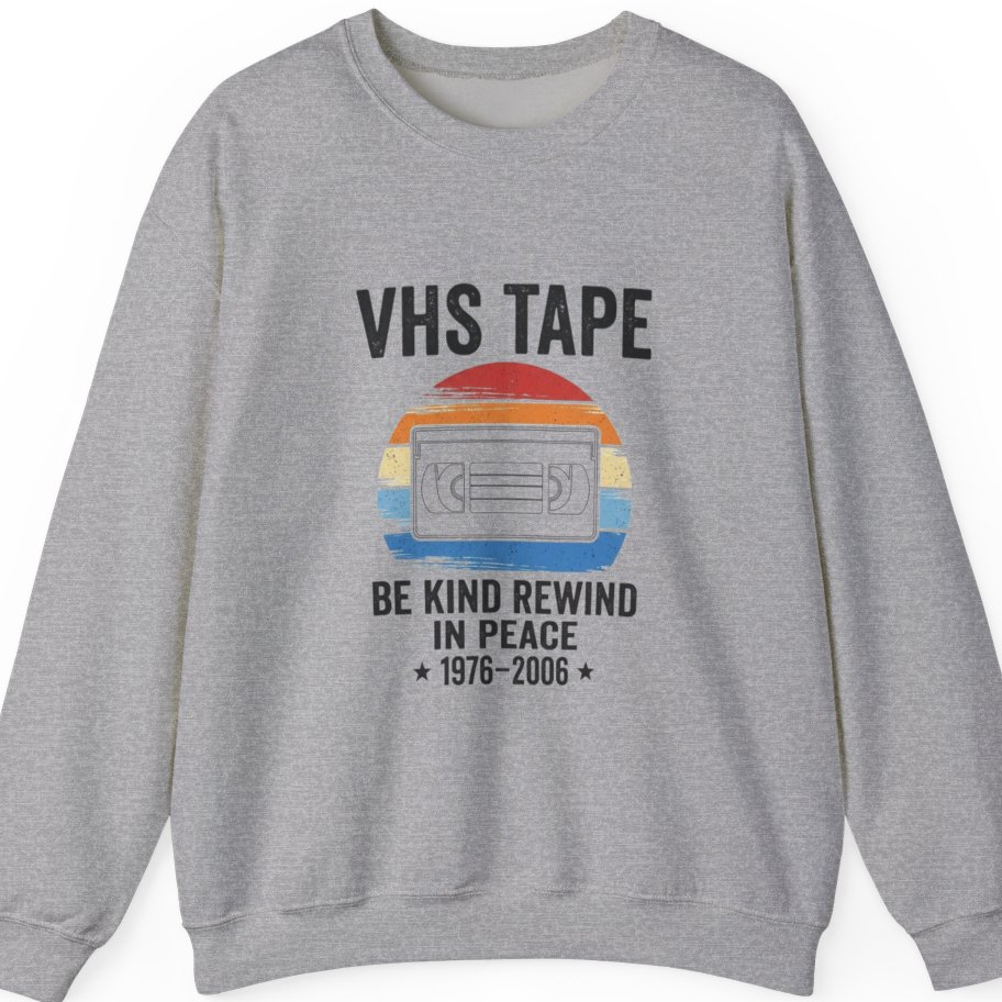 Vhs Tape Memorial Sweatshirt - Sport Grey front