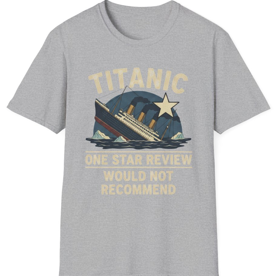 Titanic One Star Review T-Shirt - Sport Grey front