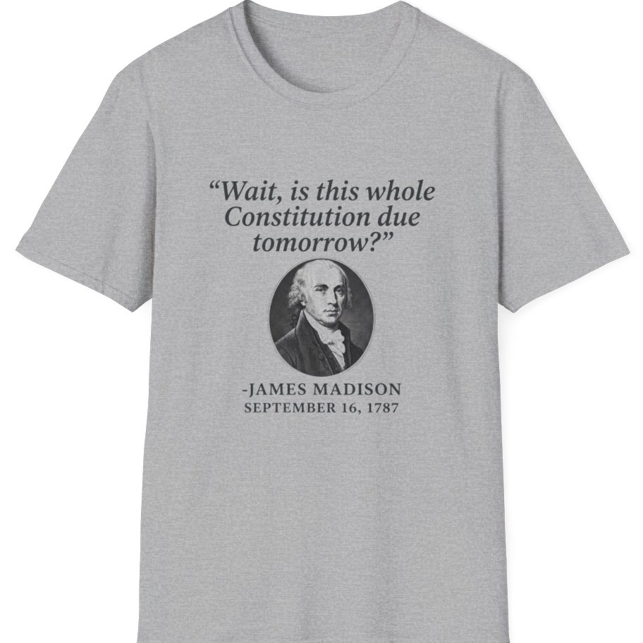 Madison Constitution Deadline T-Shirt - Sport Grey front