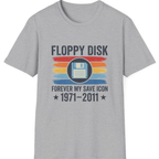 Floppy Disk Memorial T-Shirt - Sport Grey front