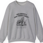Trojan Horse Deadpan Satire Sweatshirt - Sport Grey front
