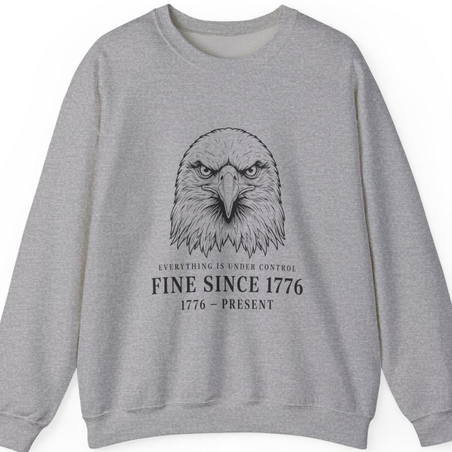 Stressed Eagle Fine Since T-Shirt - Sport Grey front
