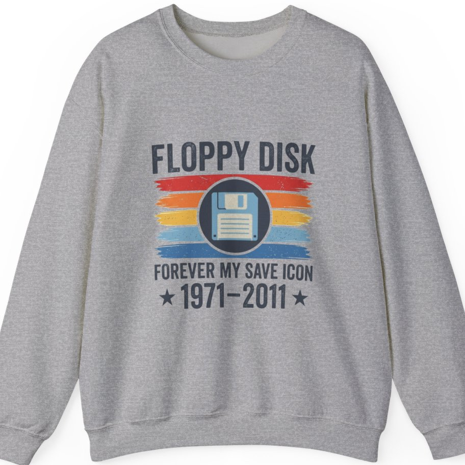 Floppy Disk Memorial Sweatshirt - Sport Grey front