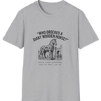 Trojan Horse Deadpan Satire T-Shirt - Sport Grey front