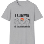 I Survived The Great Library T-Shirt - Sport Grey front