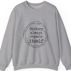 History Always Repeats Sweatshirt - Sport Grey front