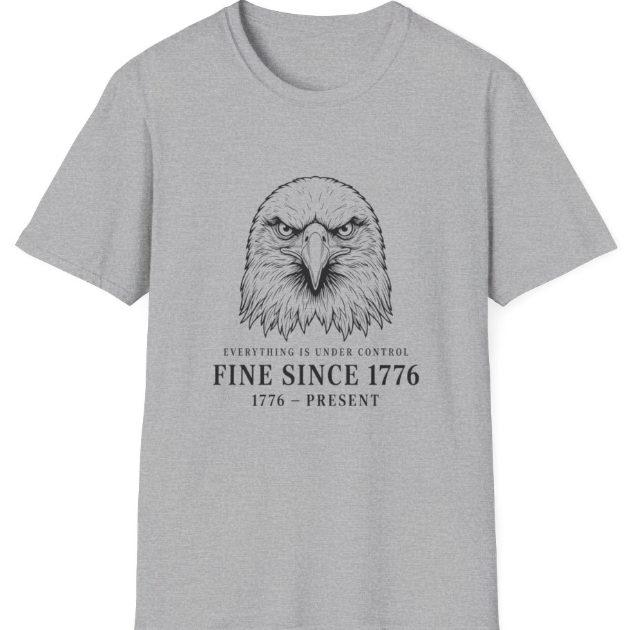 Stressed Eagle Fine Since T-Shirt - Sport Grey front