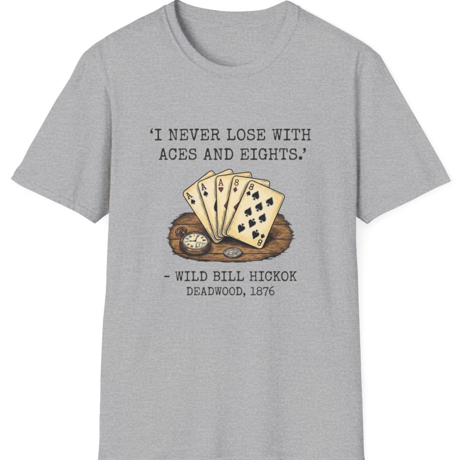 Dead Mans Hand Poker T-Shirt - Sport Grey front