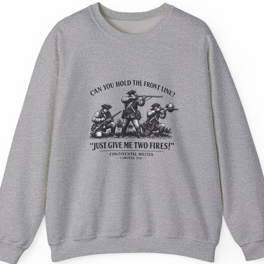 Continental Militia Two Fires Cowpens Sweatshirt - Sport Grey front