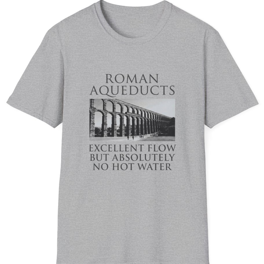 Roman Aqueducts Service Review T-Shirt - Sport Grey front