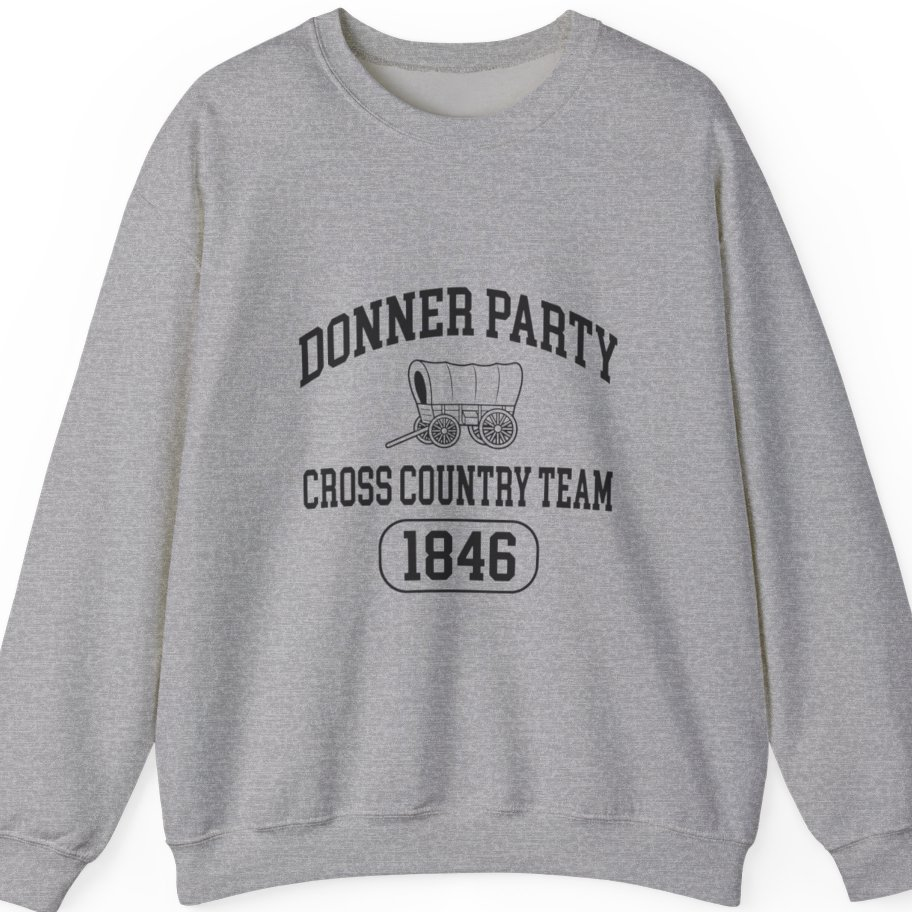Donner Party Cross Country Team Sweatshirt - Sport Grey front