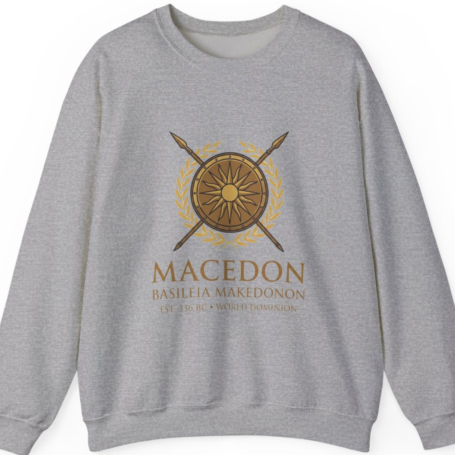 Macedonian Empire Crest Sweatshirt - Sport Grey front