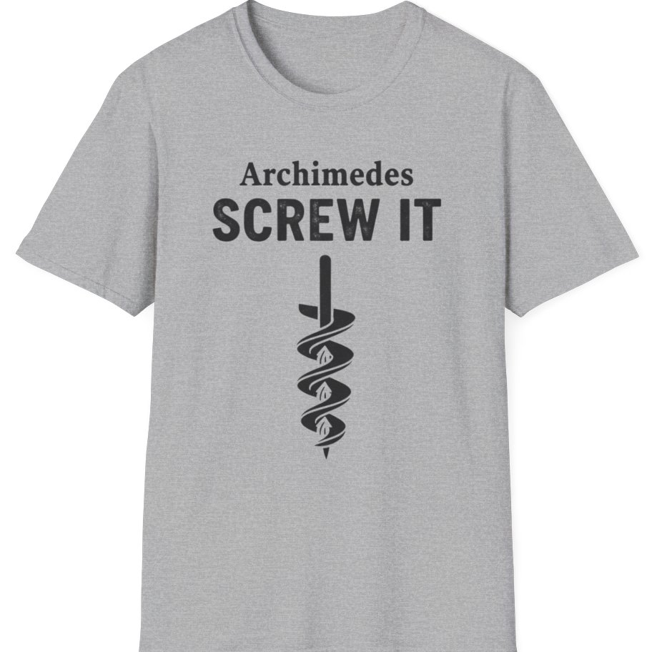 Archimedes Screw It T-Shirt - Sport Grey front