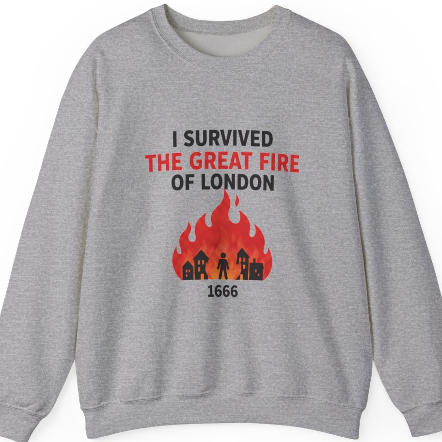 I Survived The Great Fire Sweatshirt - Sport Grey front