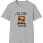 Jesse James Crooked Picture T-Shirt - Sport Grey front