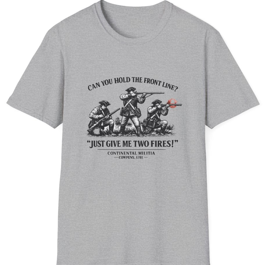 Continental Militia Two Fires Cowpens T-Shirt - Sport Grey front