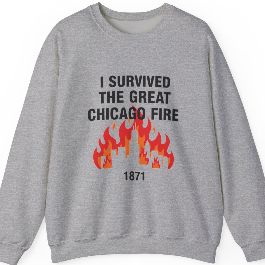 Great Chicago Fire Classic Sweatshirt - Sport Grey front