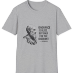 Socrates Ignorance Is Bliss Quote T-Shirt - Sport Grey front