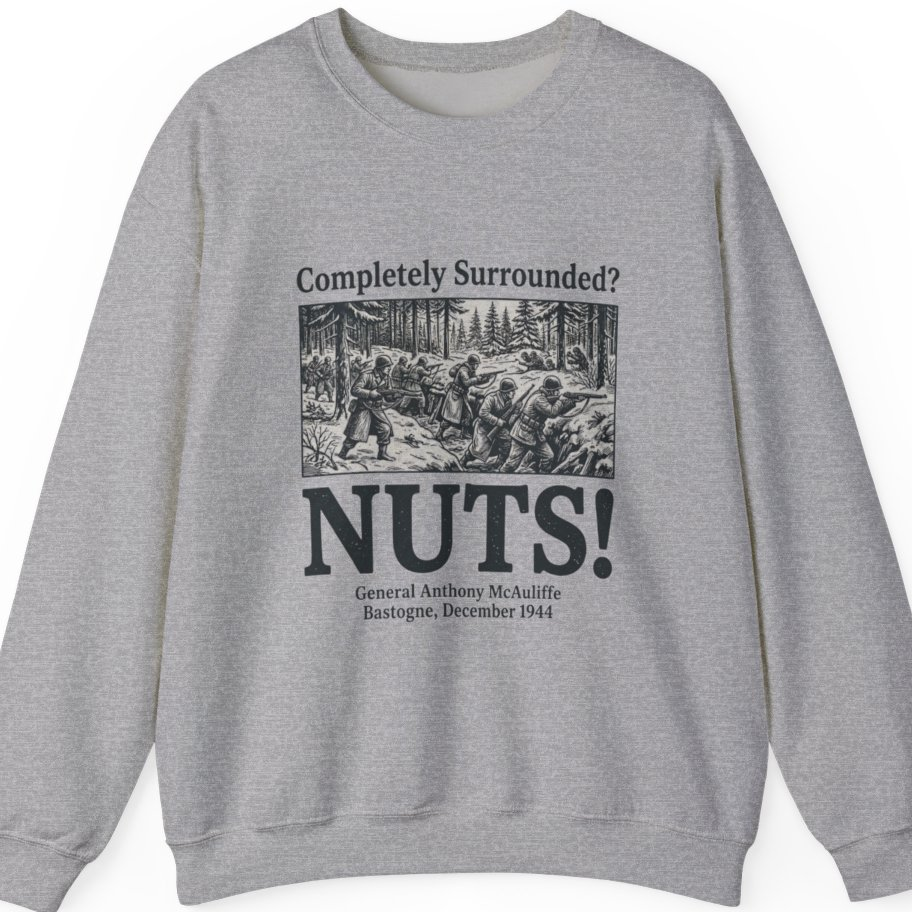Bastogne Nuts Defiance Sweatshirt - Sport Grey front