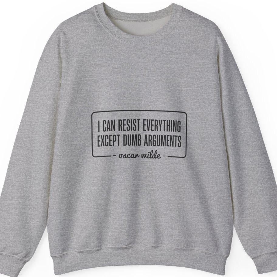Oscar Wilde Quote Sweatshirt - Sport Grey front