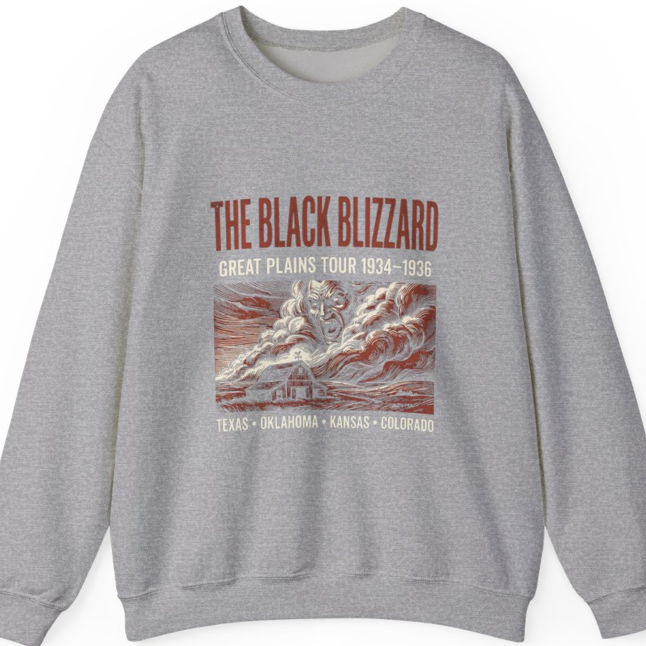 Black Blizzard Dust Tour Sweatshirt - Sport Grey front