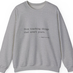 Imperialism Parental Warning Quote Sweatshirt - Sport Grey front