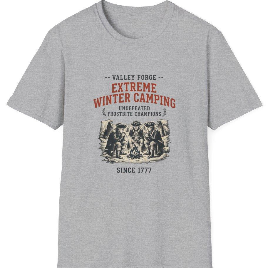 Valley Forge Winter Camping T-Shirt - Sport Grey front