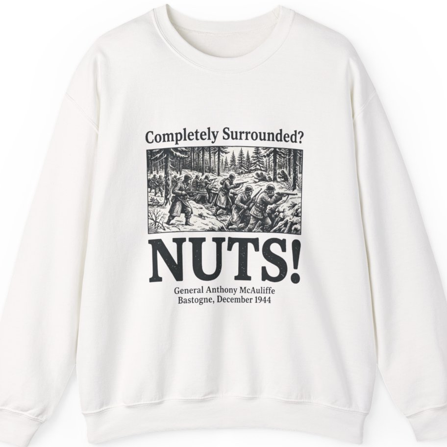 Bastogne Nuts Defiance Sweatshirt - White front