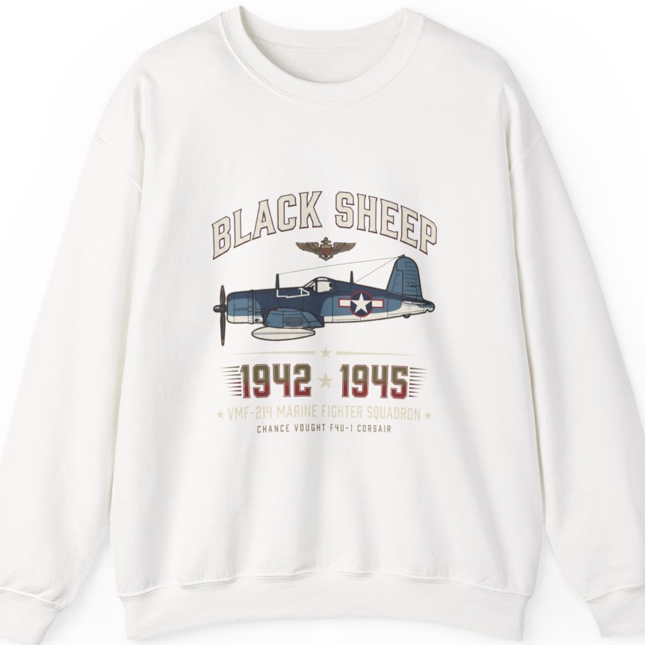 Black Sheep Squadron Crest Sweatshirt - White front