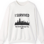 I Survived The Great Chicago Sweatshirt - White front