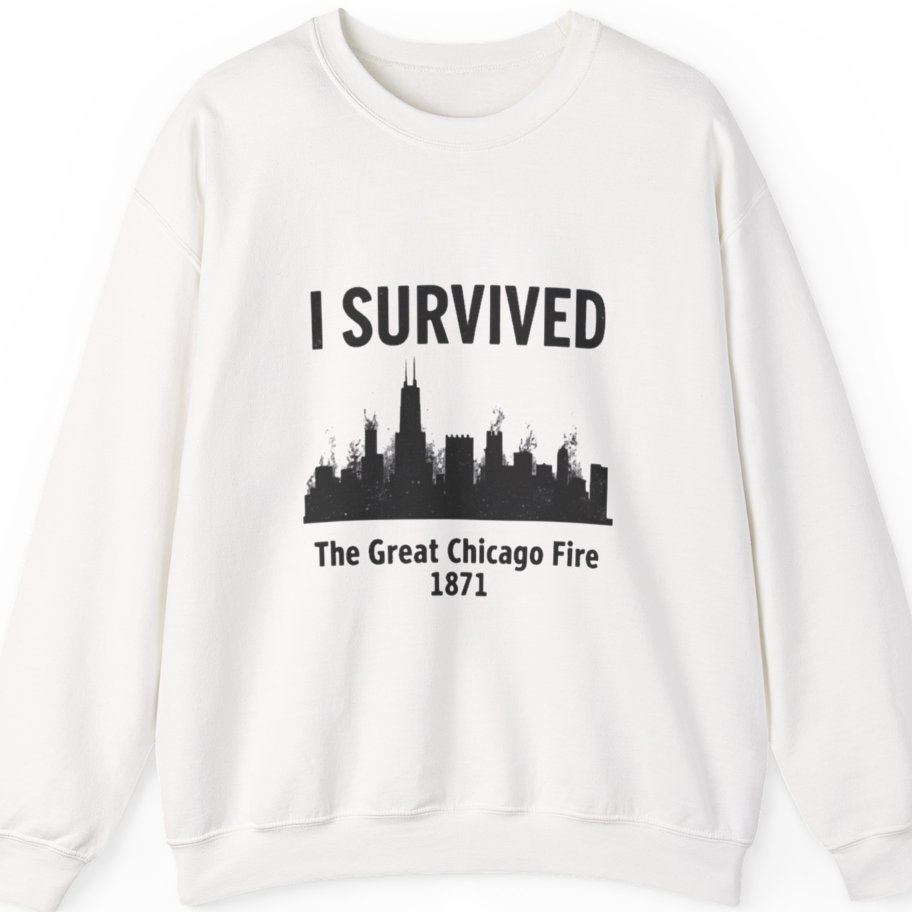 I Survived The Great Chicago Sweatshirt - White front